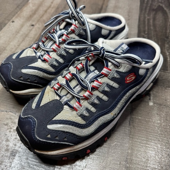 Skechers Blue and Gray Sneakers with Mesh Upper and Rugged Outsole - Picture 1 of 9